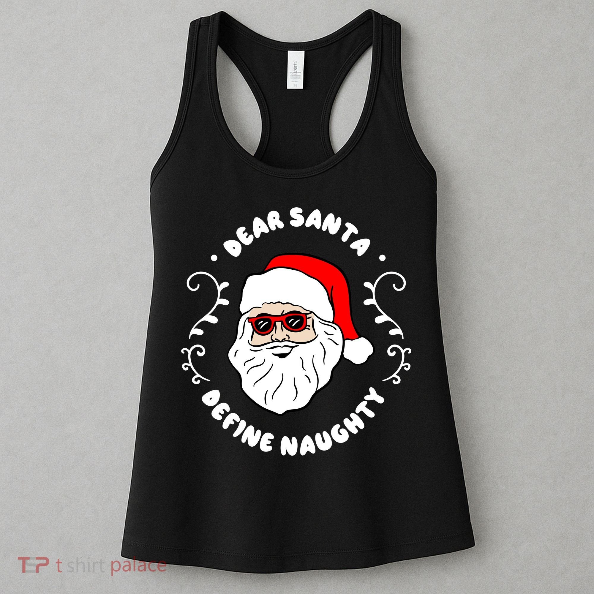 Dear Santa Define Naughty Funny St Nick Claus Christmas Women's Tank Top