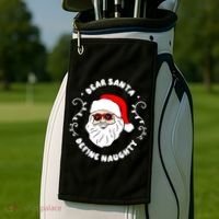 Dear Santa Define Naughty Funny St Nick Claus Christmas Golf Towel thumb 2