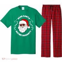 Dear Santa Define Naughty Funny St Nick Claus Christmas Pajama Set thumb 0