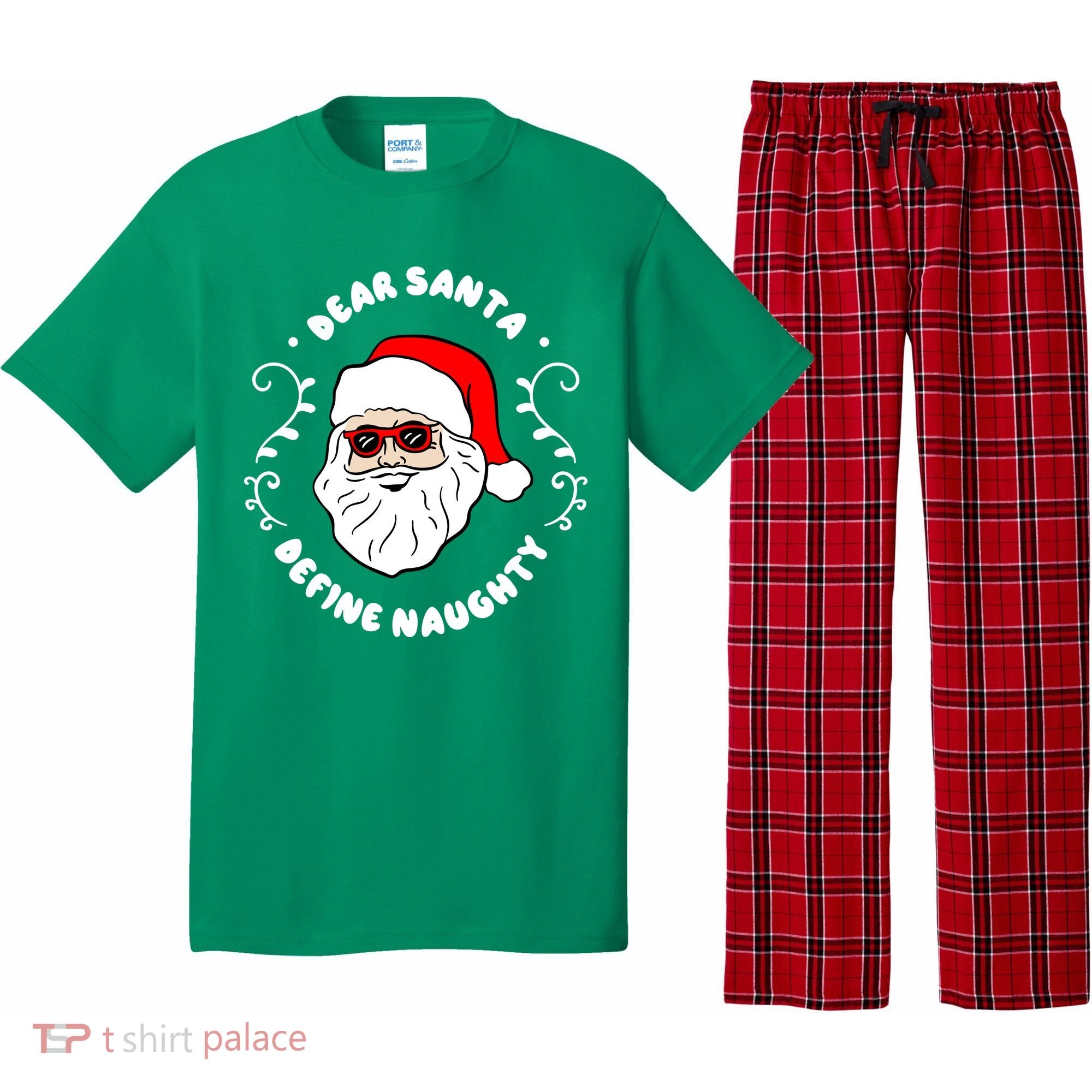 Dear Santa Define Naughty Funny St Nick Claus Christmas Pajama Set