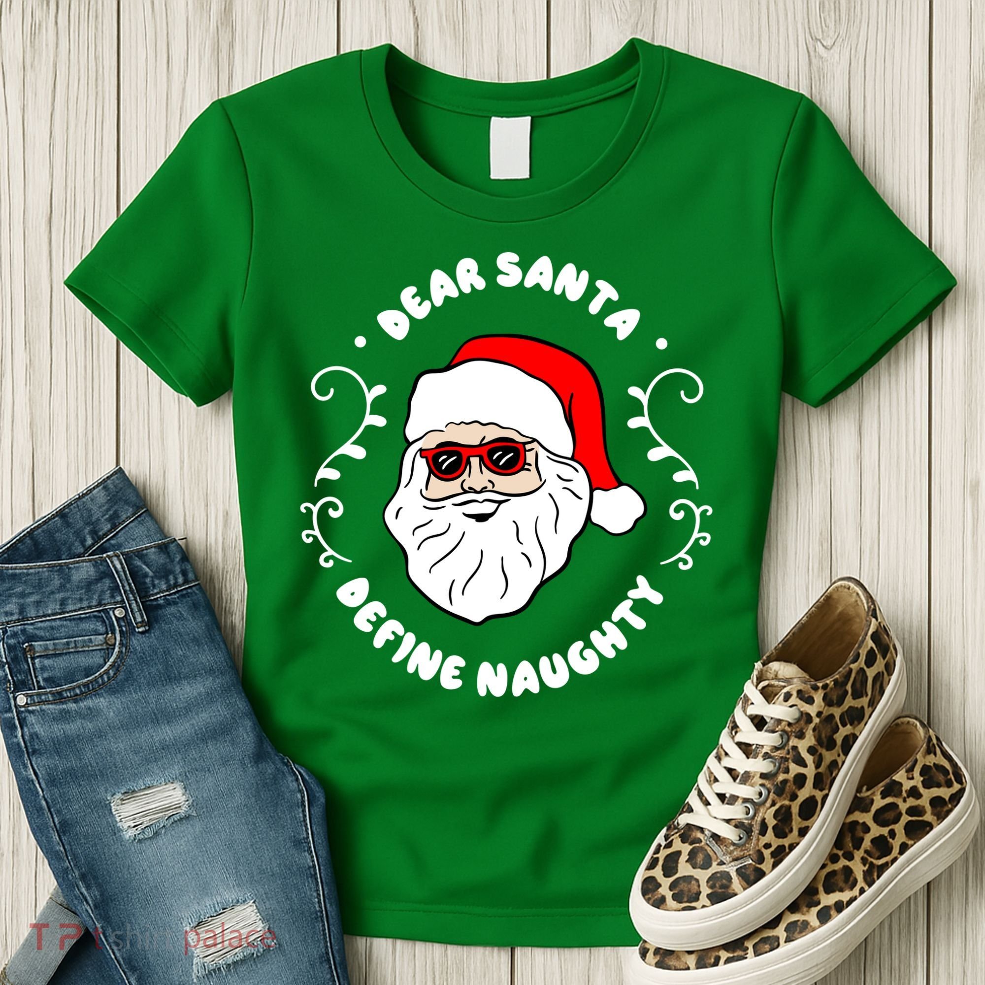Dear Santa Define Naughty Funny St Nick Claus Christmas Women's T-Shirt