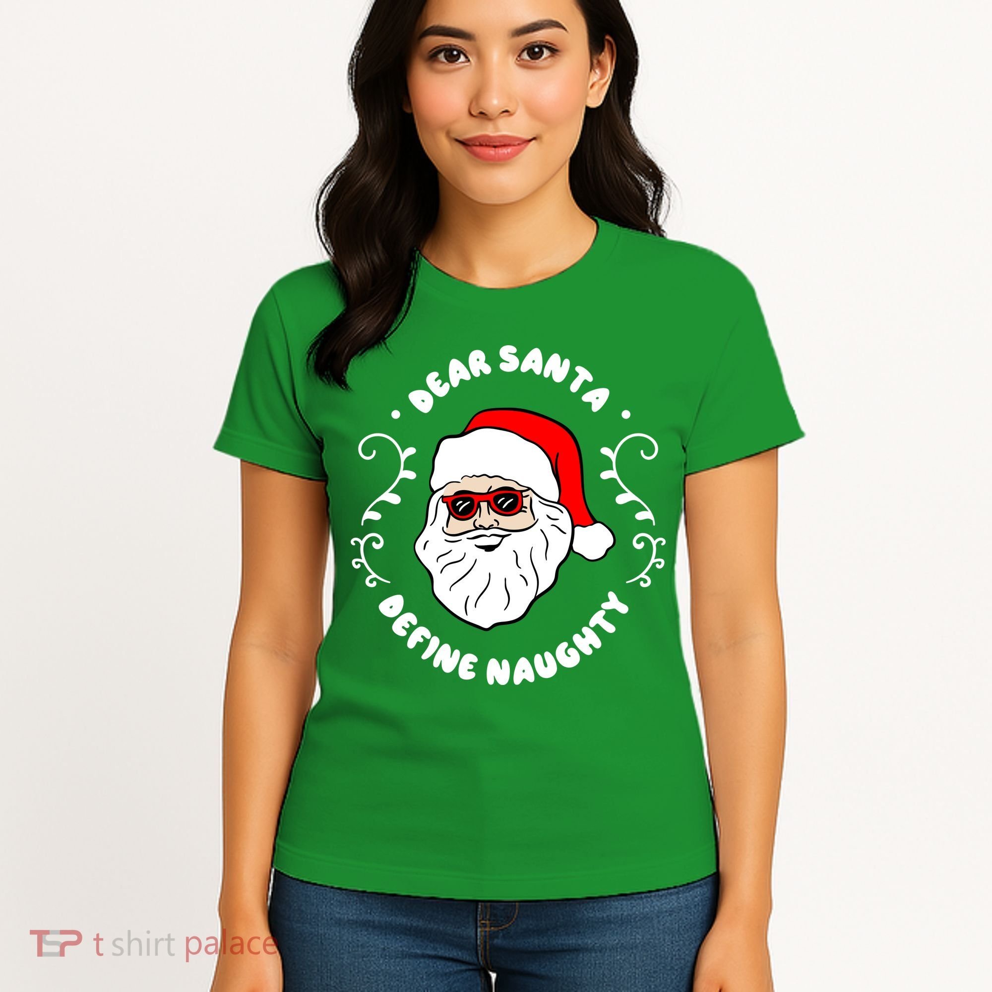 Dear Santa Define Naughty Funny St Nick Claus Christmas Women's T-Shirt