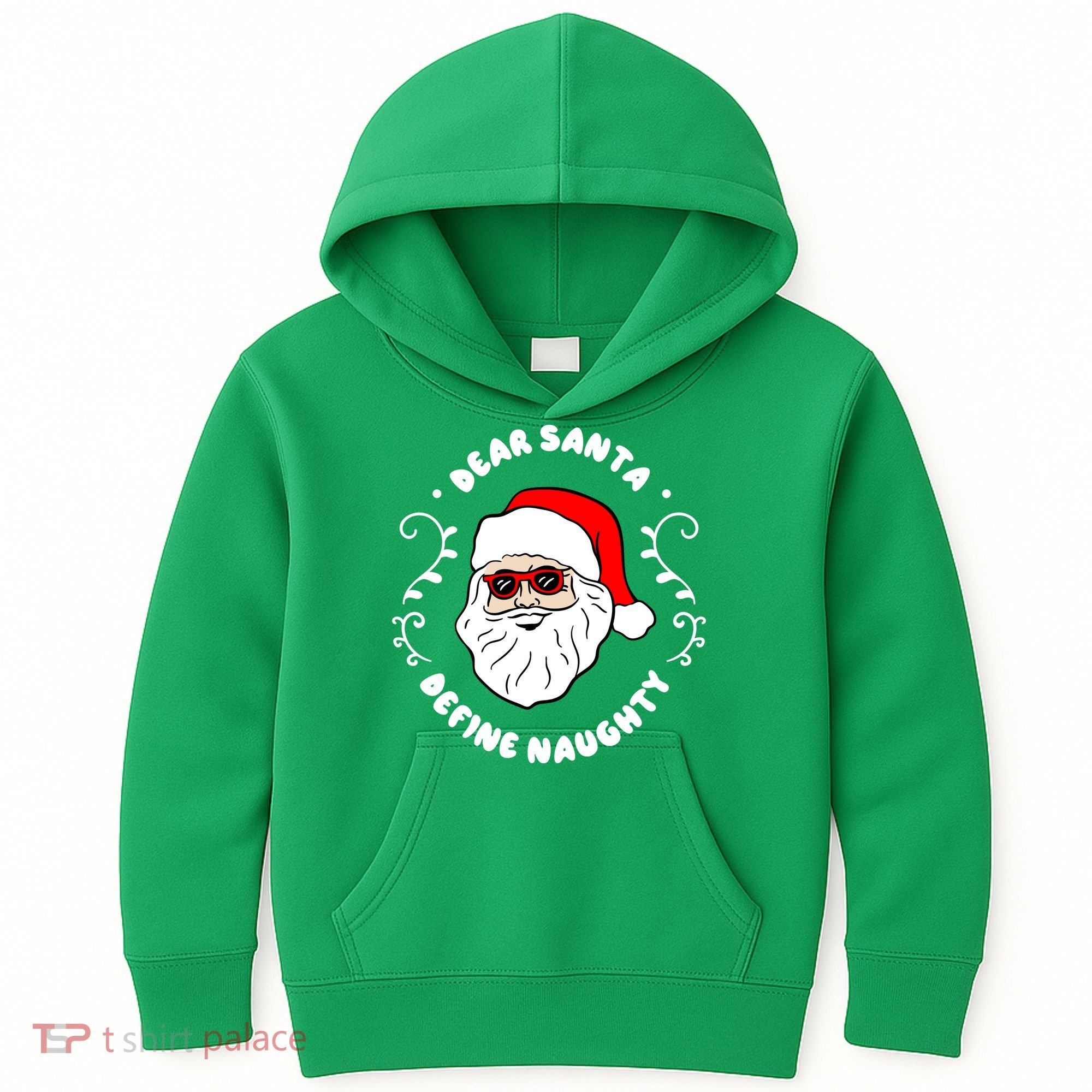 Dear Santa Define Naughty Funny St Nick Claus Christmas Kids Hoodie