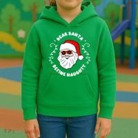 Dear Santa Define Naughty Funny St Nick Claus Christmas Kids Hoodie thumb 3
