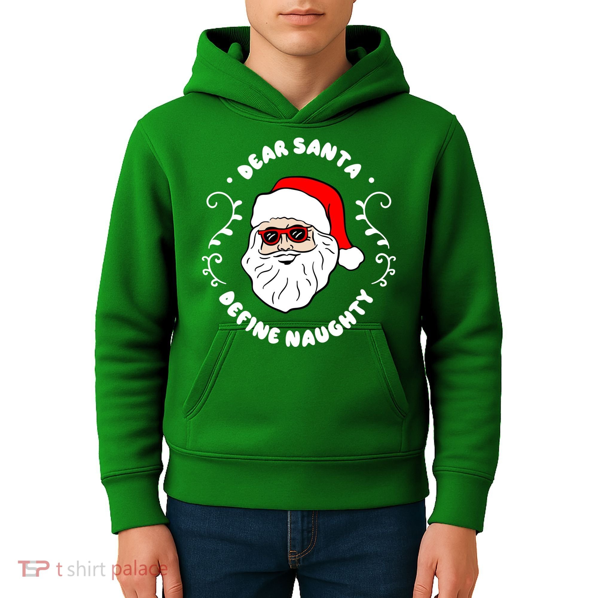 Dear Santa Define Naughty Funny St Nick Claus Christmas Kids Hoodie