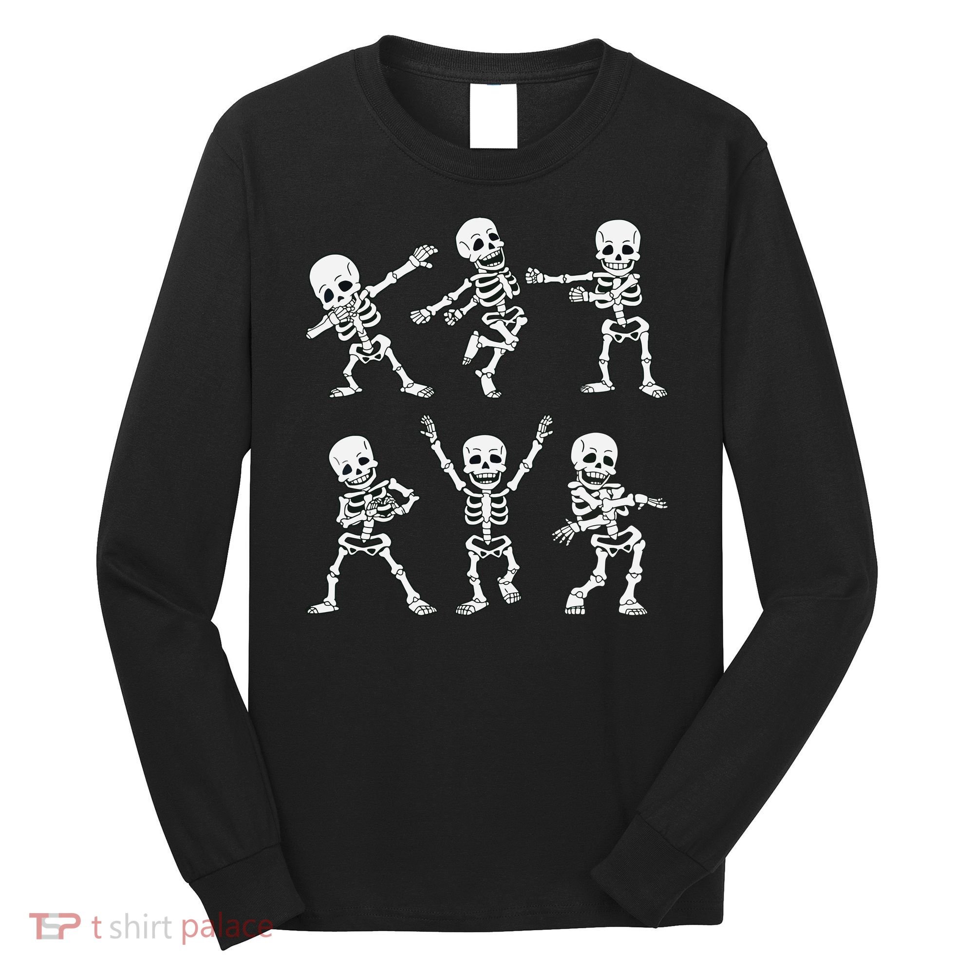 Dancing Skeletons Dance Challenge Boy Girl Kids Halloween Long Sleeve Shirt