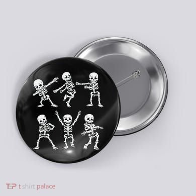 Dancing Skeletons Dance Challenge Boy Girl Kids Halloween Button