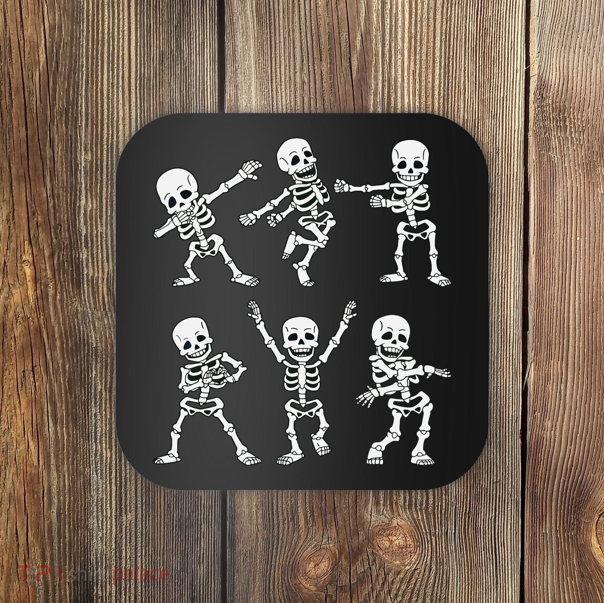 Dancing Skeletons Dance Challenge Boy Girl Kids Halloween Coaster