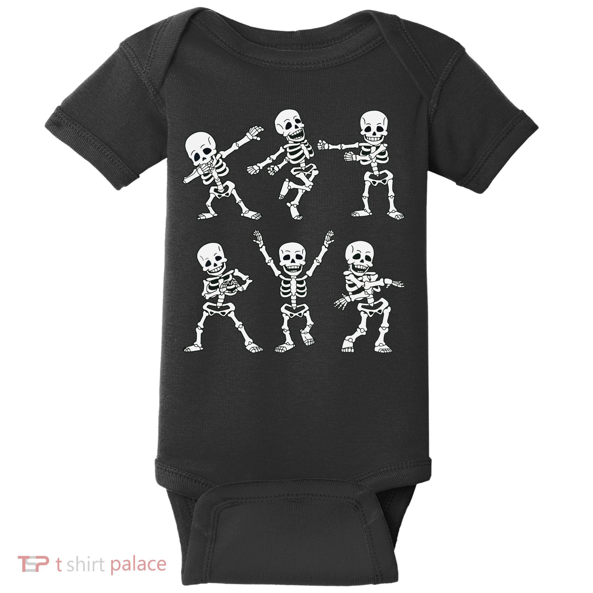 Dancing Skeletons Dance Challenge Boy Girl Kids Halloween Baby Bodysuit