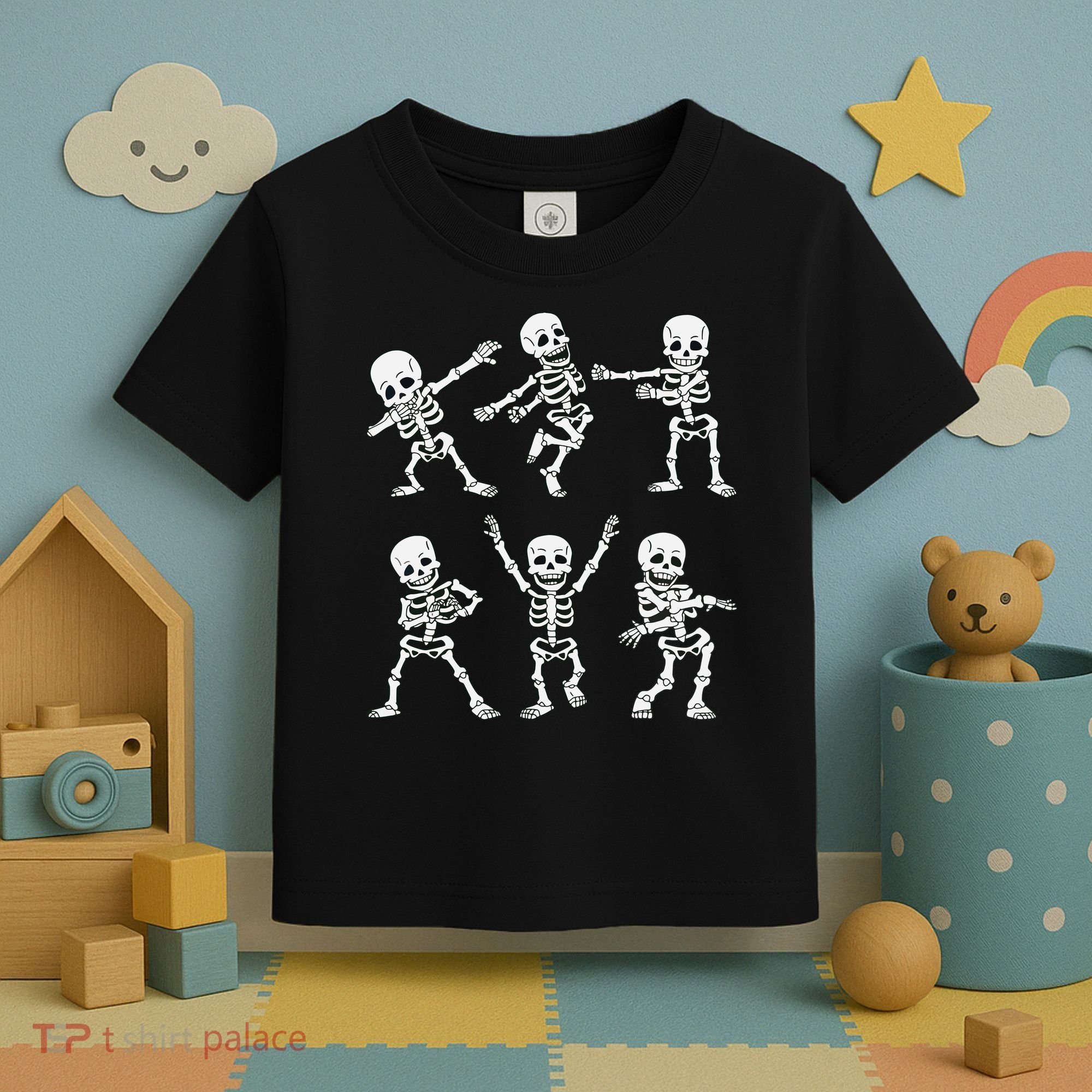 Dancing Skeletons Dance Challenge Boy Girl Kids Halloween Toddler T-Shirt