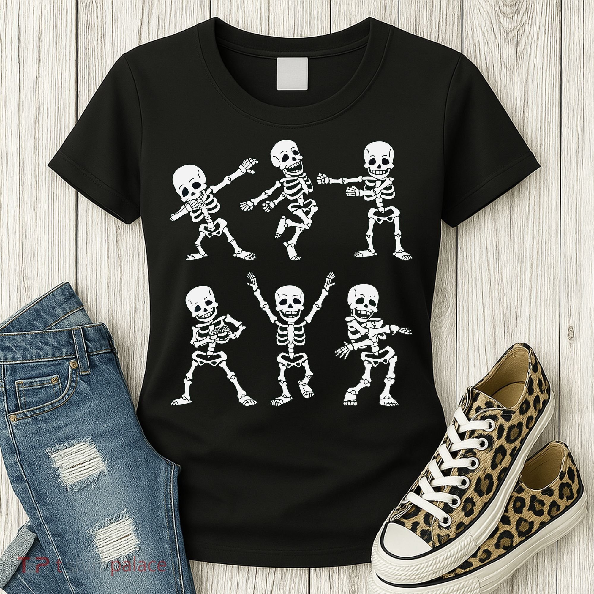 Dancing Skeletons Dance Challenge Boy Girl Kids Halloween Women's T-Shirt