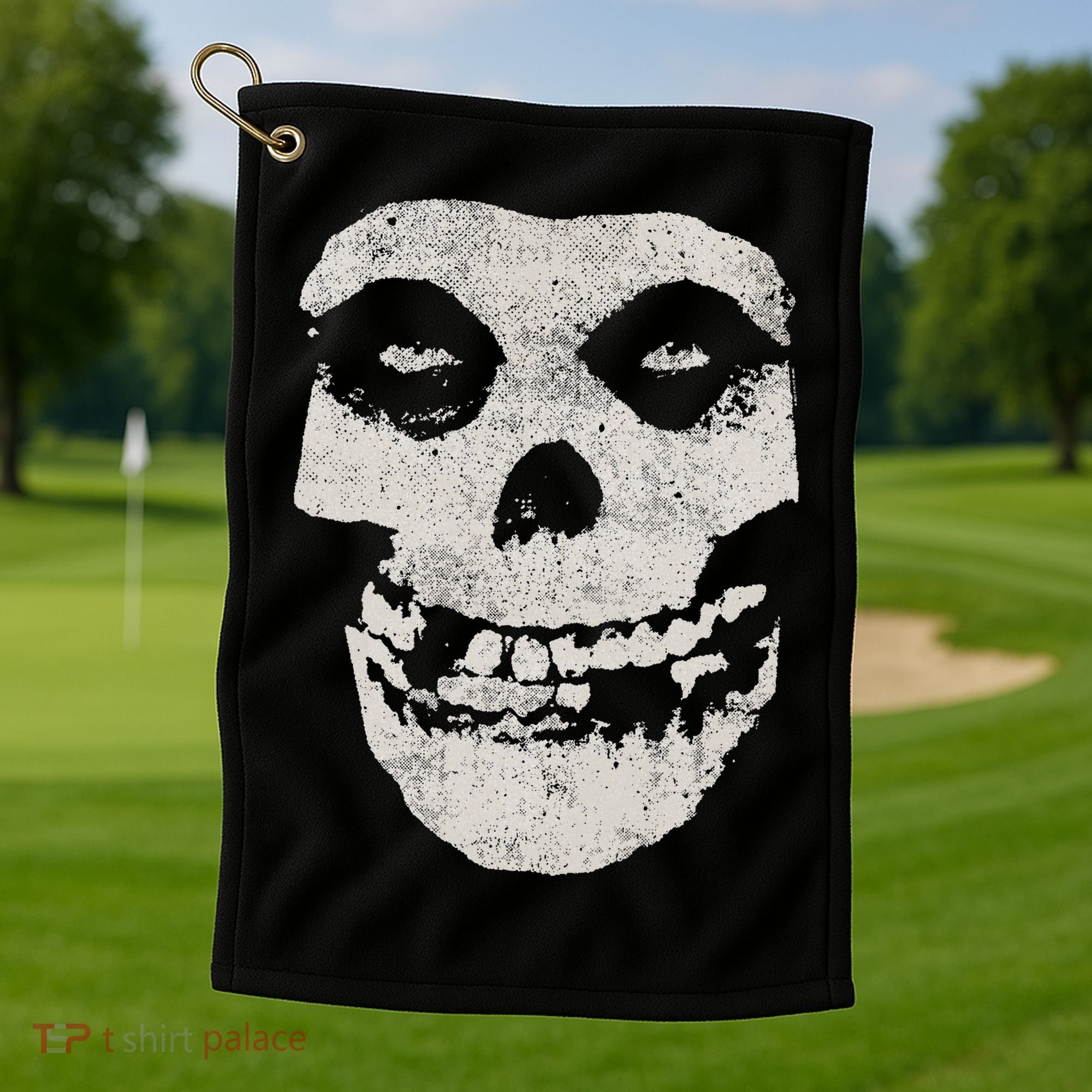 Distressed Skull Golf Towel