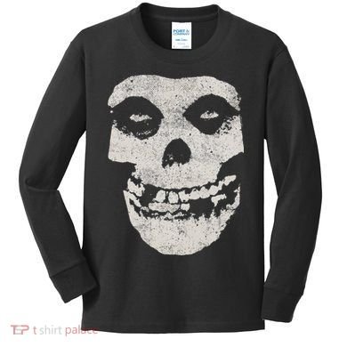 Distressed Skull Kids Long Sleeve Shirt