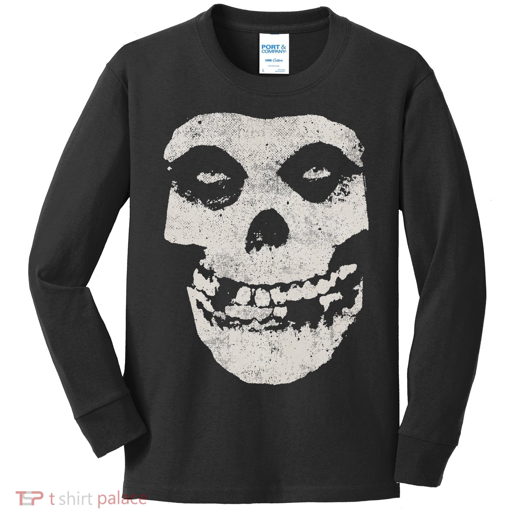 Distressed Skull Kids Long Sleeve Shirt