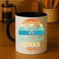 Drop Shot Divas Funny Pickleball Team Cool Gift Coffee Mug thumb 4