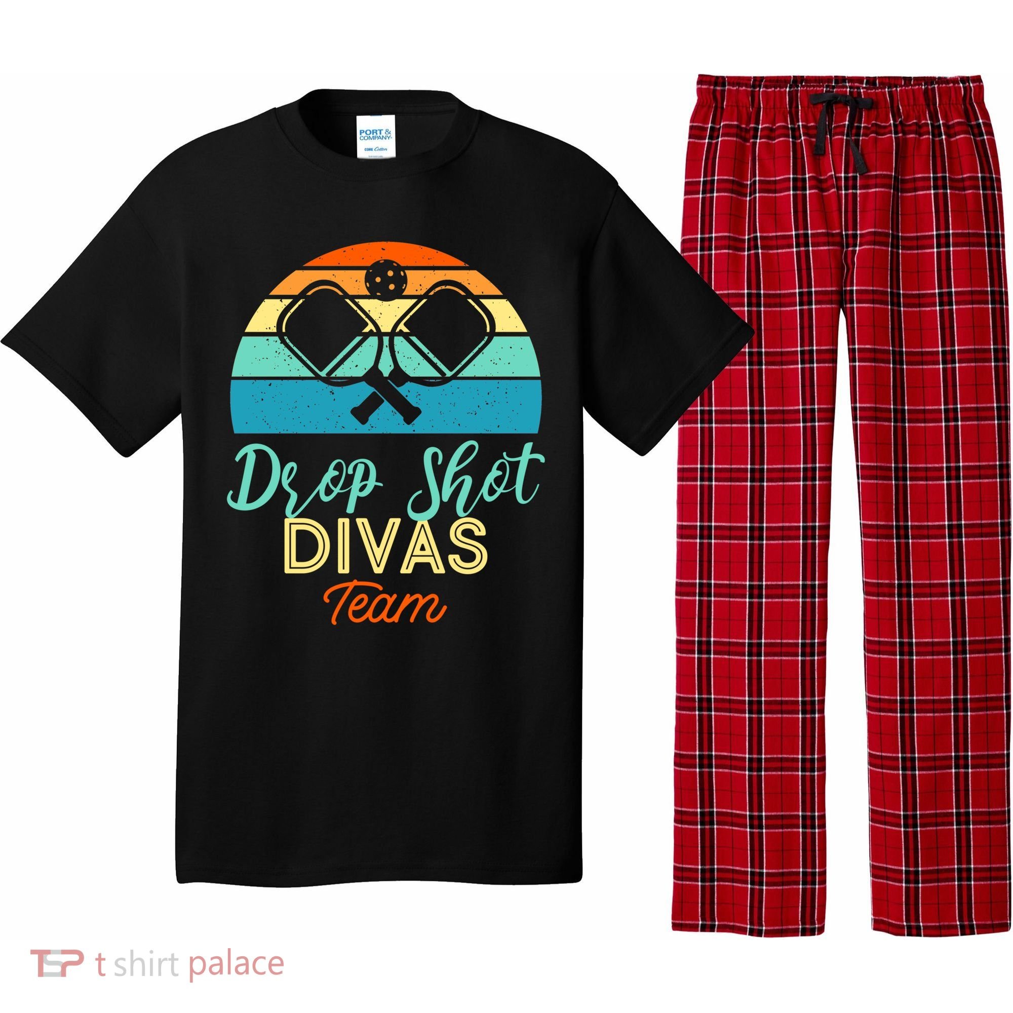 Drop Shot Divas Funny Pickleball Team Cool Gift Pajama Set
