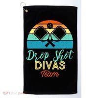 Drop Shot Divas Funny Pickleball Team Cool Gift Golf Towel thumb 0
