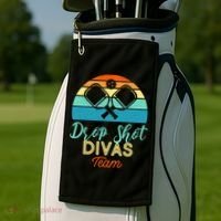 Drop Shot Divas Funny Pickleball Team Cool Gift Golf Towel thumb 2