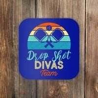 Drop Shot Divas Funny Pickleball Team Cool Gift Coaster thumb 0