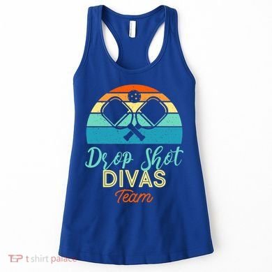 Drop Shot Divas Funny Pickleball Team Cool Gift Women's Tank Top