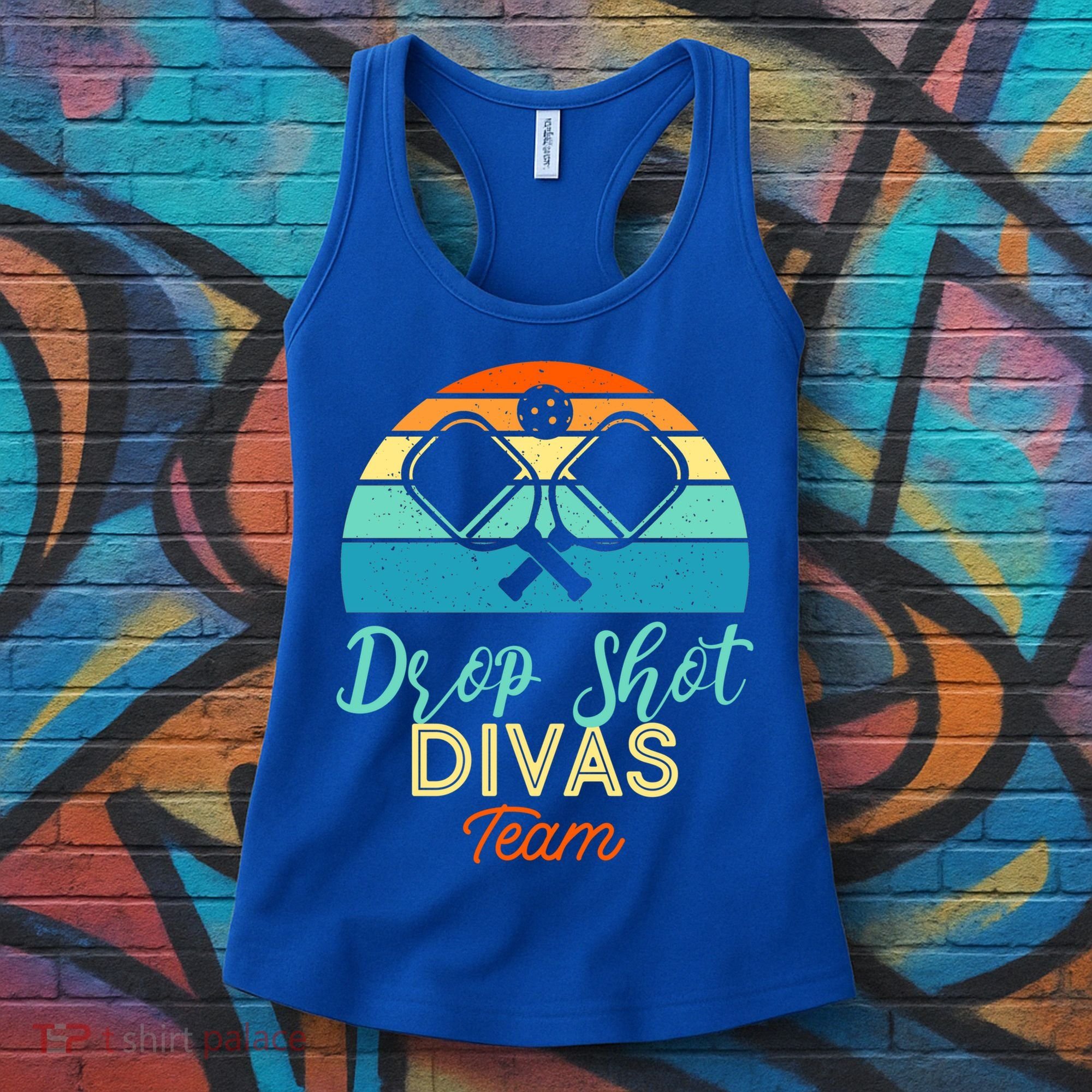 Drop Shot Divas Funny Pickleball Team Cool Gift Women's Tank Top