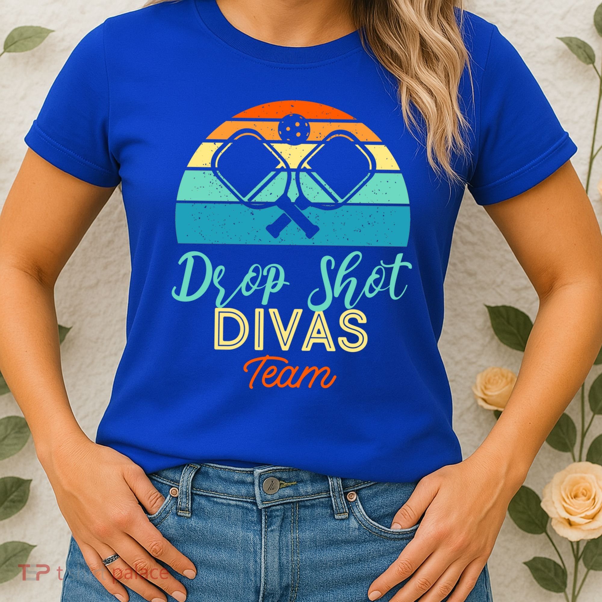 Drop Shot Divas Funny Pickleball Team Cool Gift Women's T-Shirt