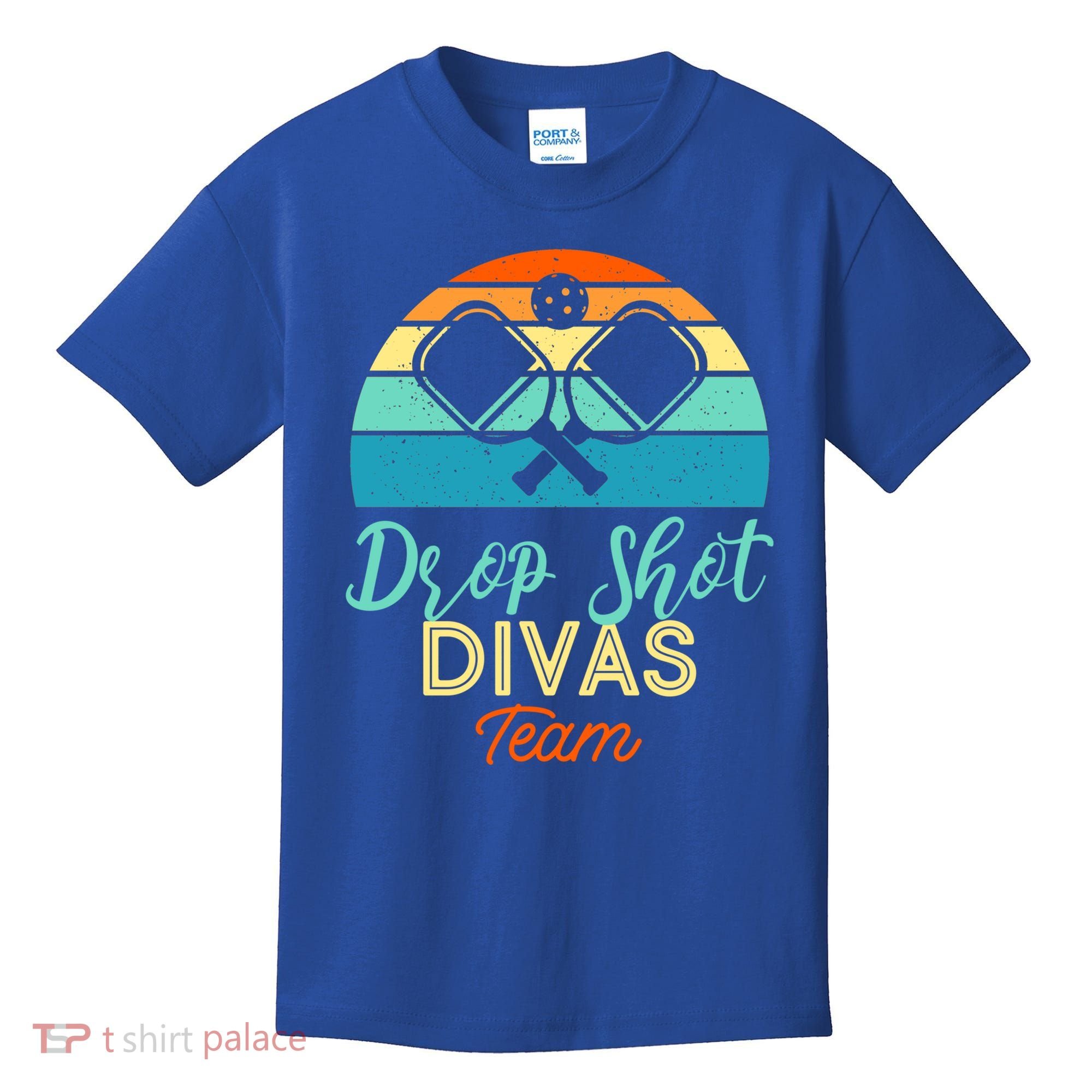 Drop Shot Divas Funny Pickleball Team Cool Gift Kids T-Shirt