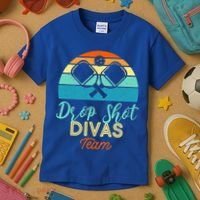 Drop Shot Divas Funny Pickleball Team Cool Gift Kids T-Shirt thumb 3