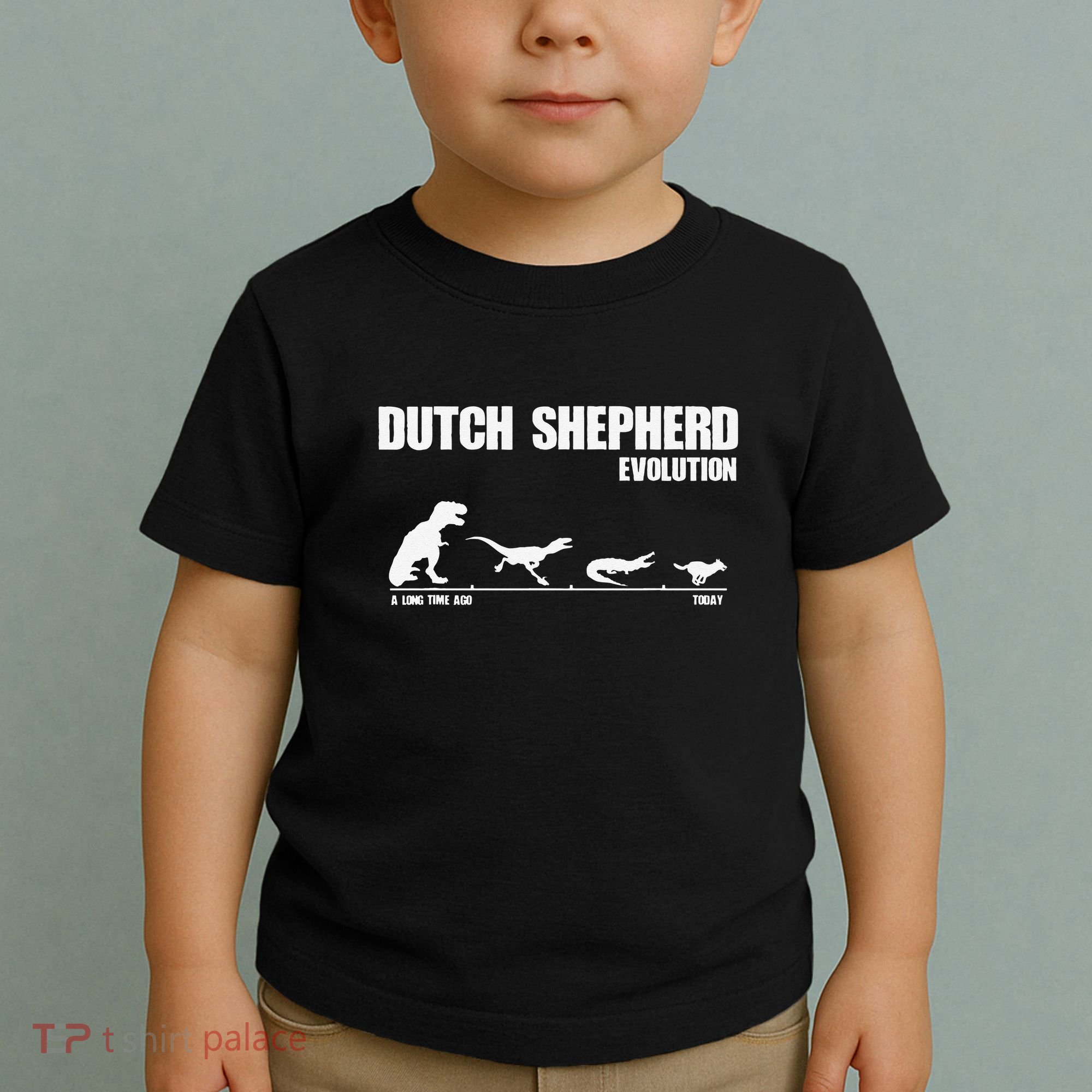 Dutch Shepherd Evolution Funny Dinosaur Dutchie K9 Dog Toddler T-Shirt
