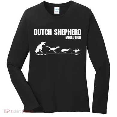 Dutch Shepherd Evolution Funny Dinosaur Dutchie K9 Dog Women's Long Sleeve Shirt