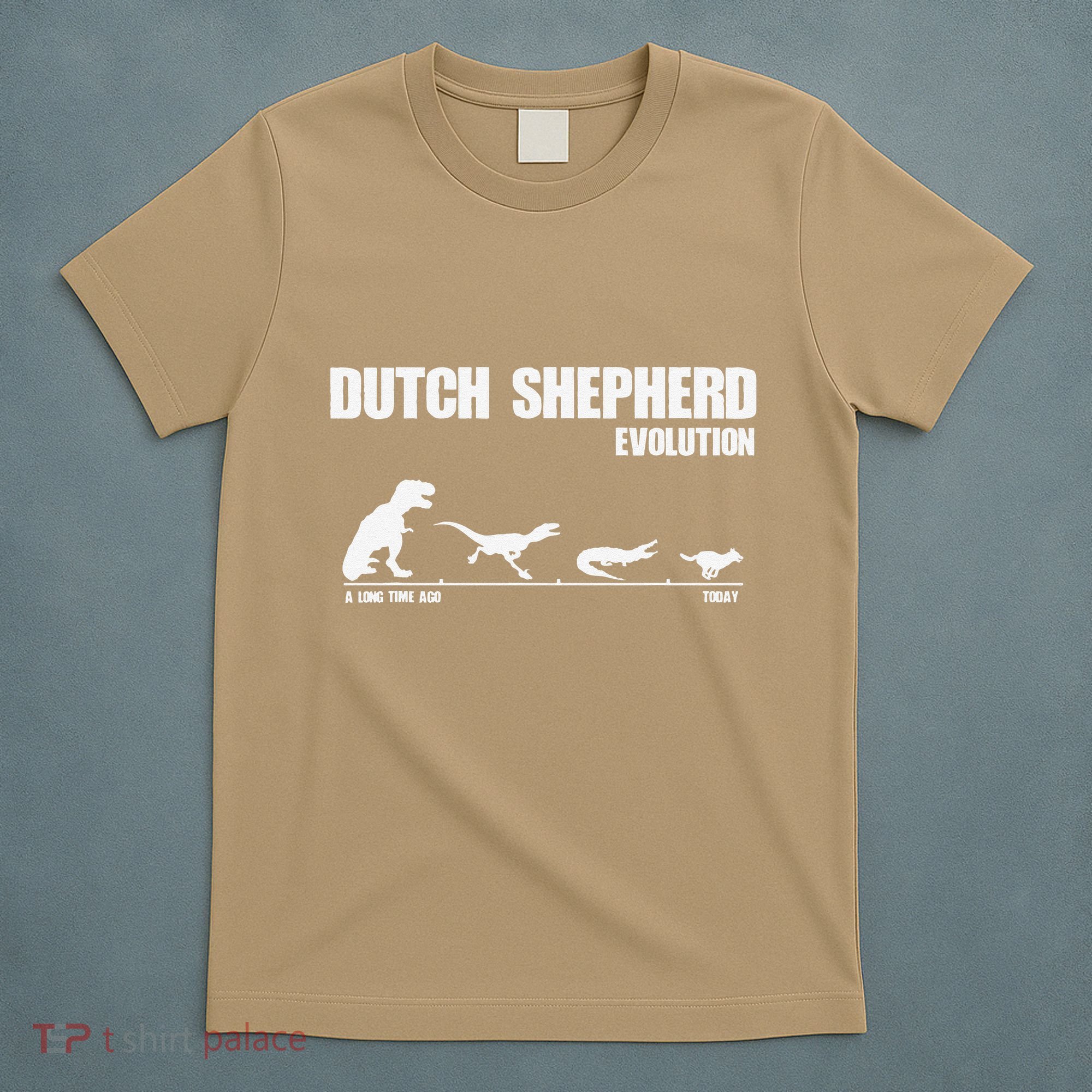 Dutch Shepherd Evolution Funny Dinosaur Dutchie K9 Dog T-Shirt