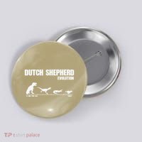Dutch Shepherd Evolution Funny Dinosaur Dutchie K9 Dog Button thumb 0