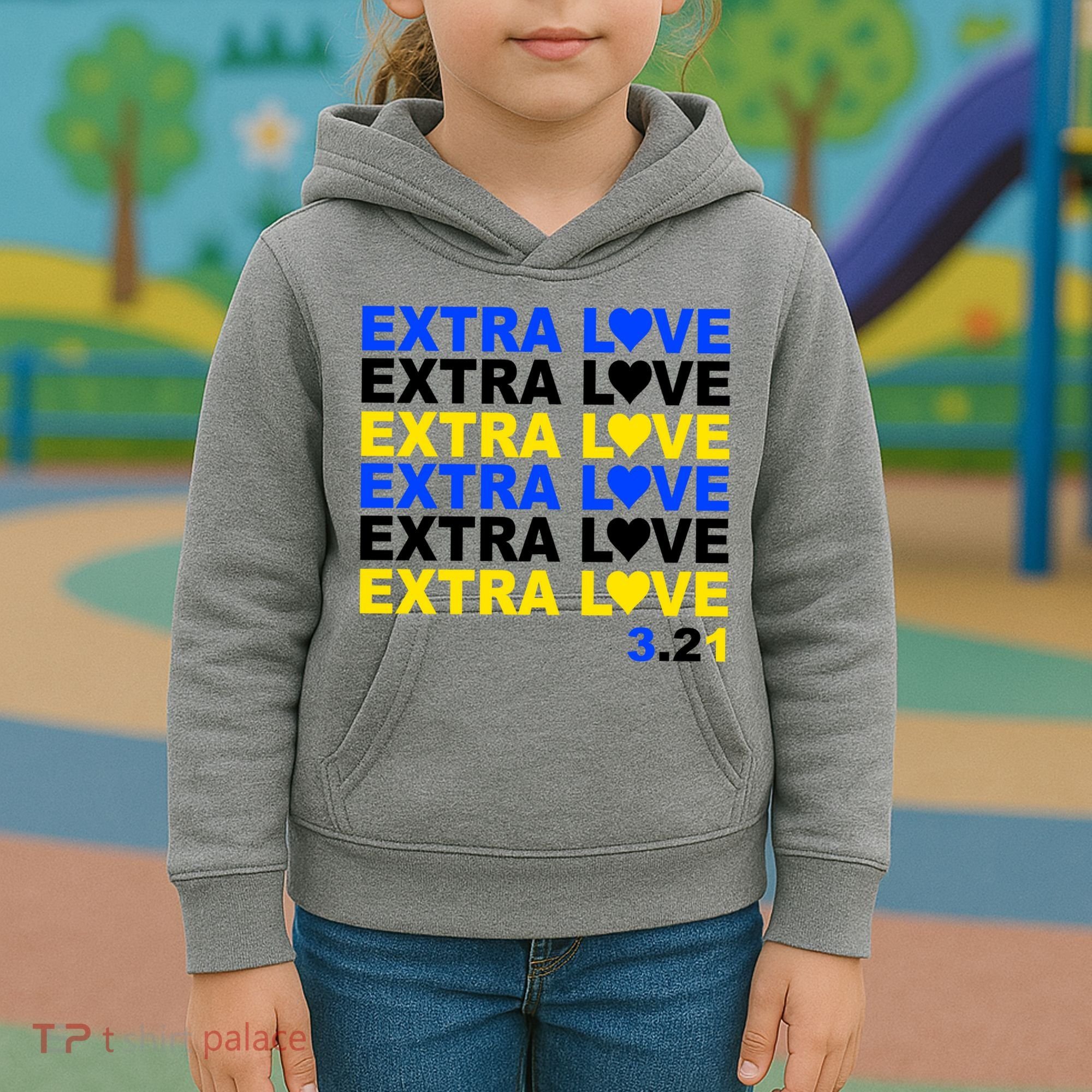 Down Syndrome Extra Love March 21st Kids Hoodie