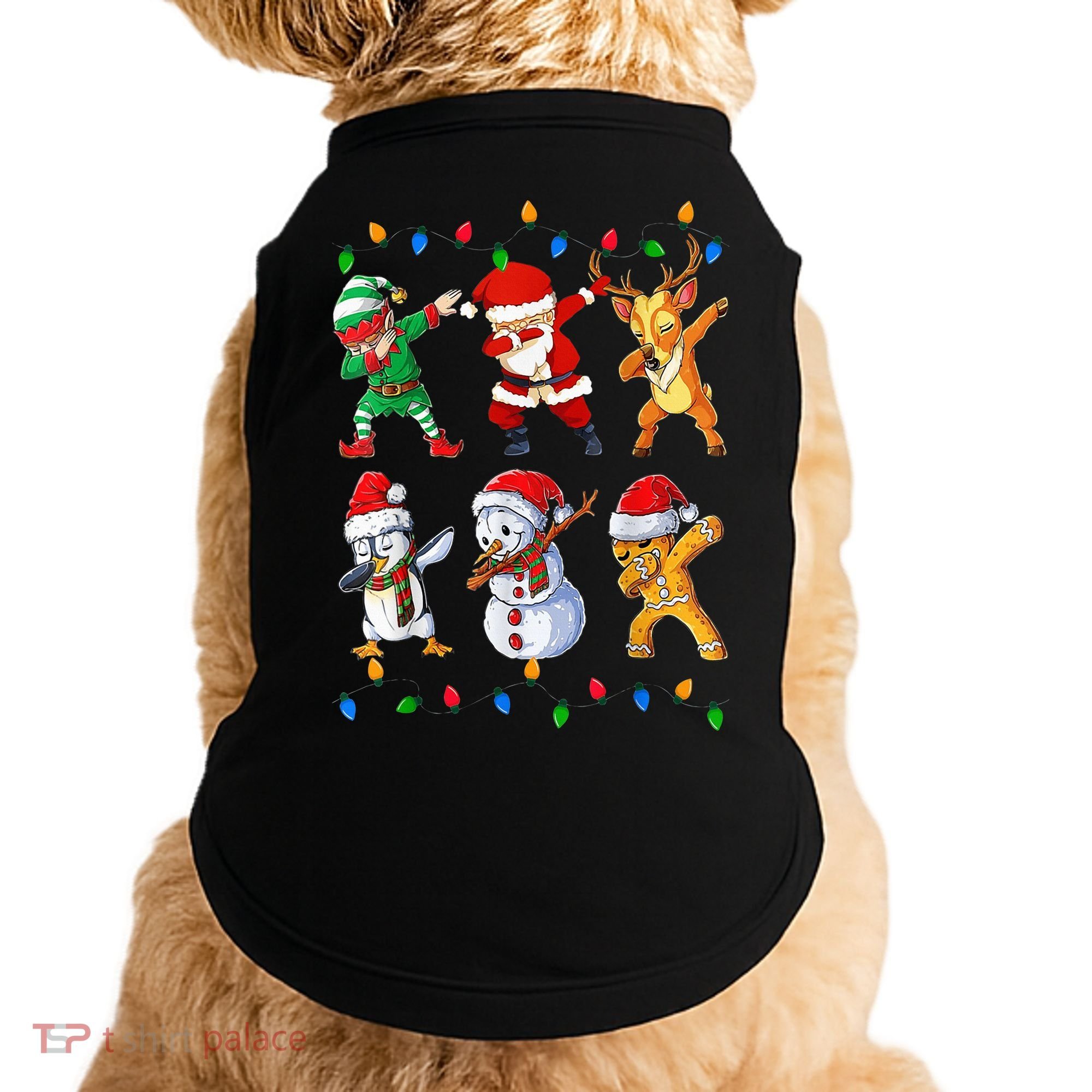 Dabbing Santa Elf Friends Christmas Funny Xmas Dab Doggie Tank