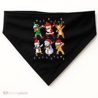 Dabbing Santa Elf Friends Christmas Funny Xmas Dab USA-Made Doggie Bandana thumb 0