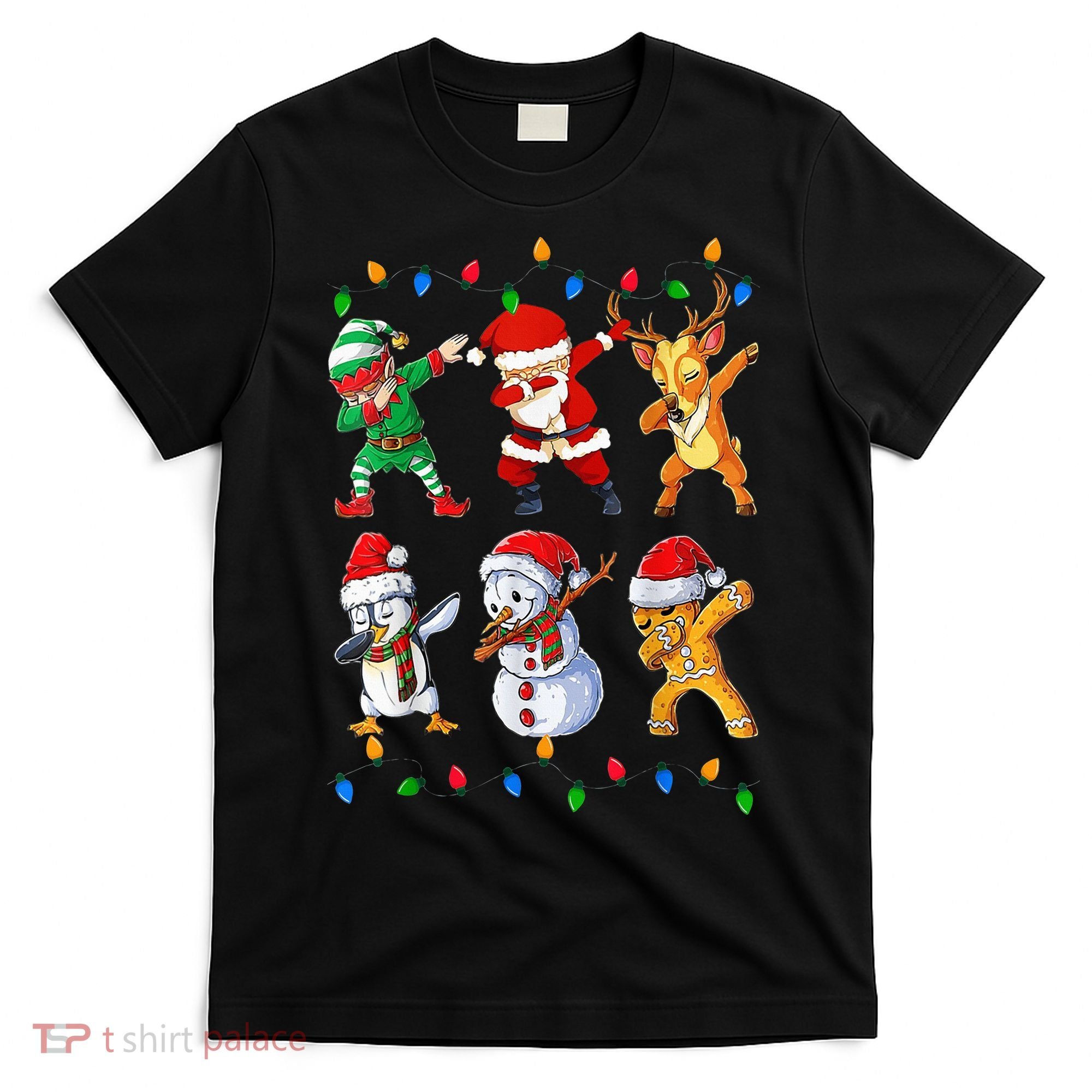 Dabbing Santa Elf Friends Christmas Funny Xmas Dab T-Shirt