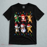 Dabbing Santa Elf Friends Christmas Funny Xmas Dab T-Shirt thumb 5