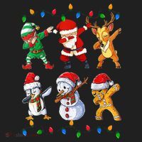 Dabbing Santa Elf Friends Christmas Funny Xmas Dab Beanie thumb 2