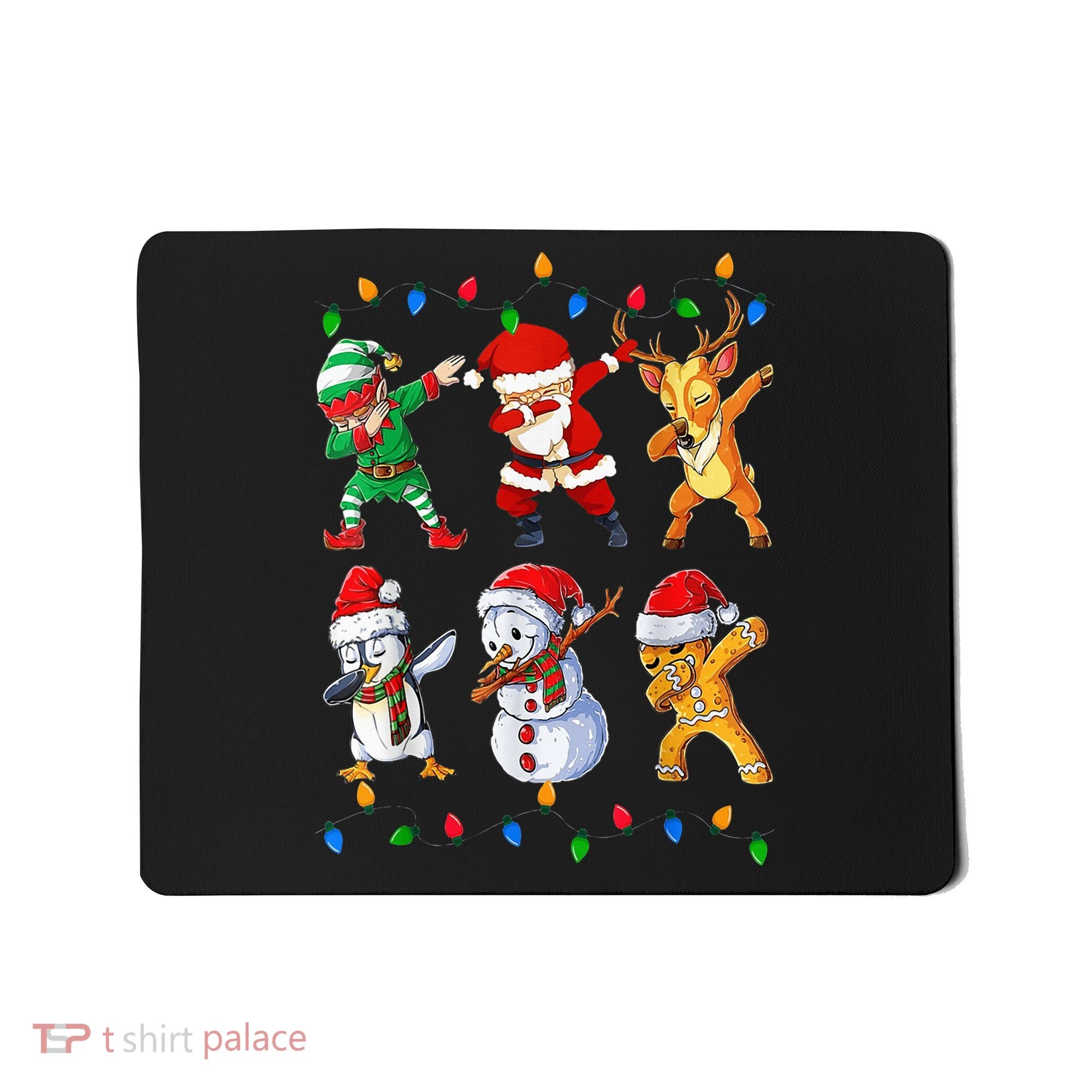 Dabbing Santa Elf Friends Christmas Funny Xmas Dab Mousepad