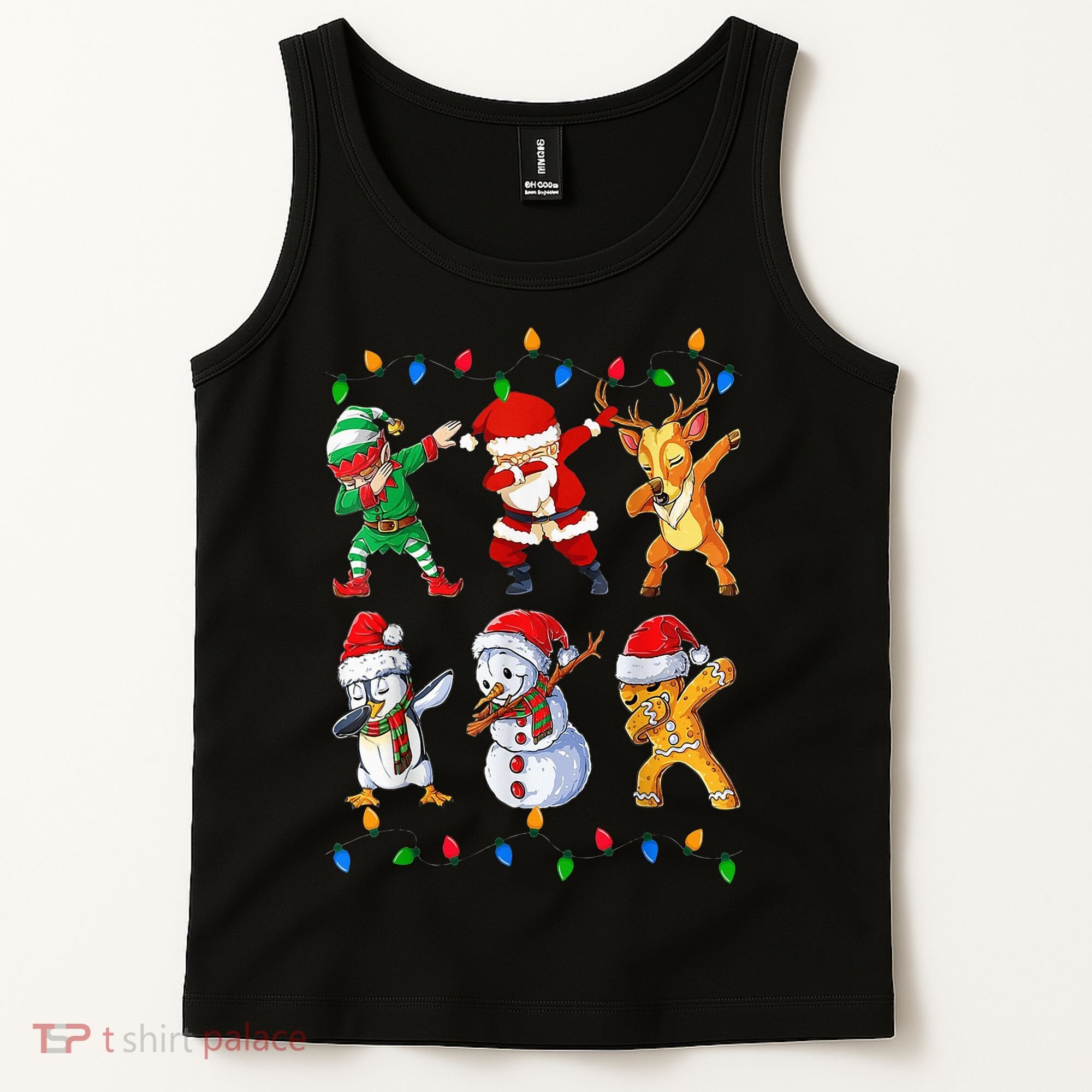 Dabbing Santa Elf Friends Christmas Funny Xmas Dab Tank Top