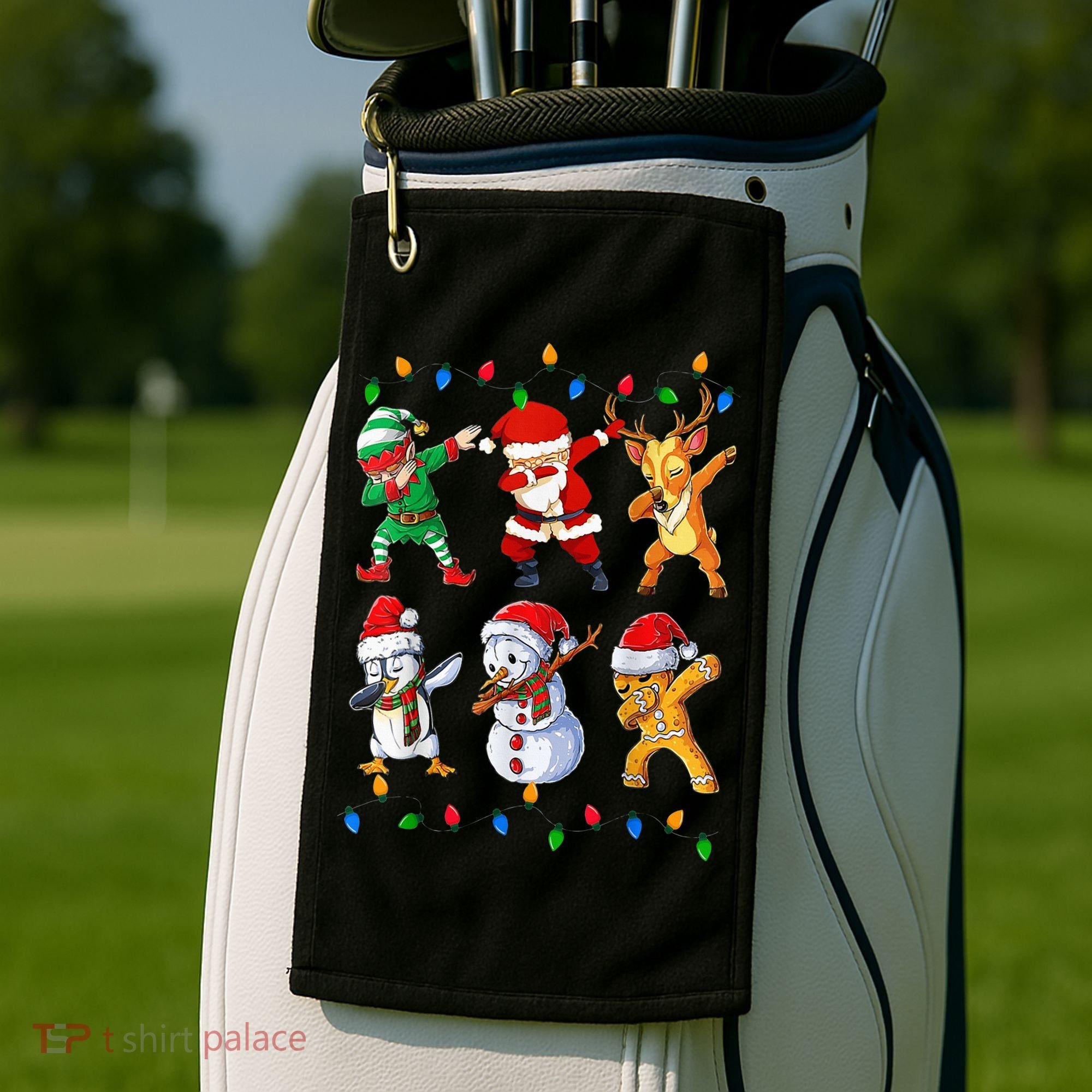 Dabbing Santa Elf Friends Christmas Funny Xmas Dab Golf Towel
