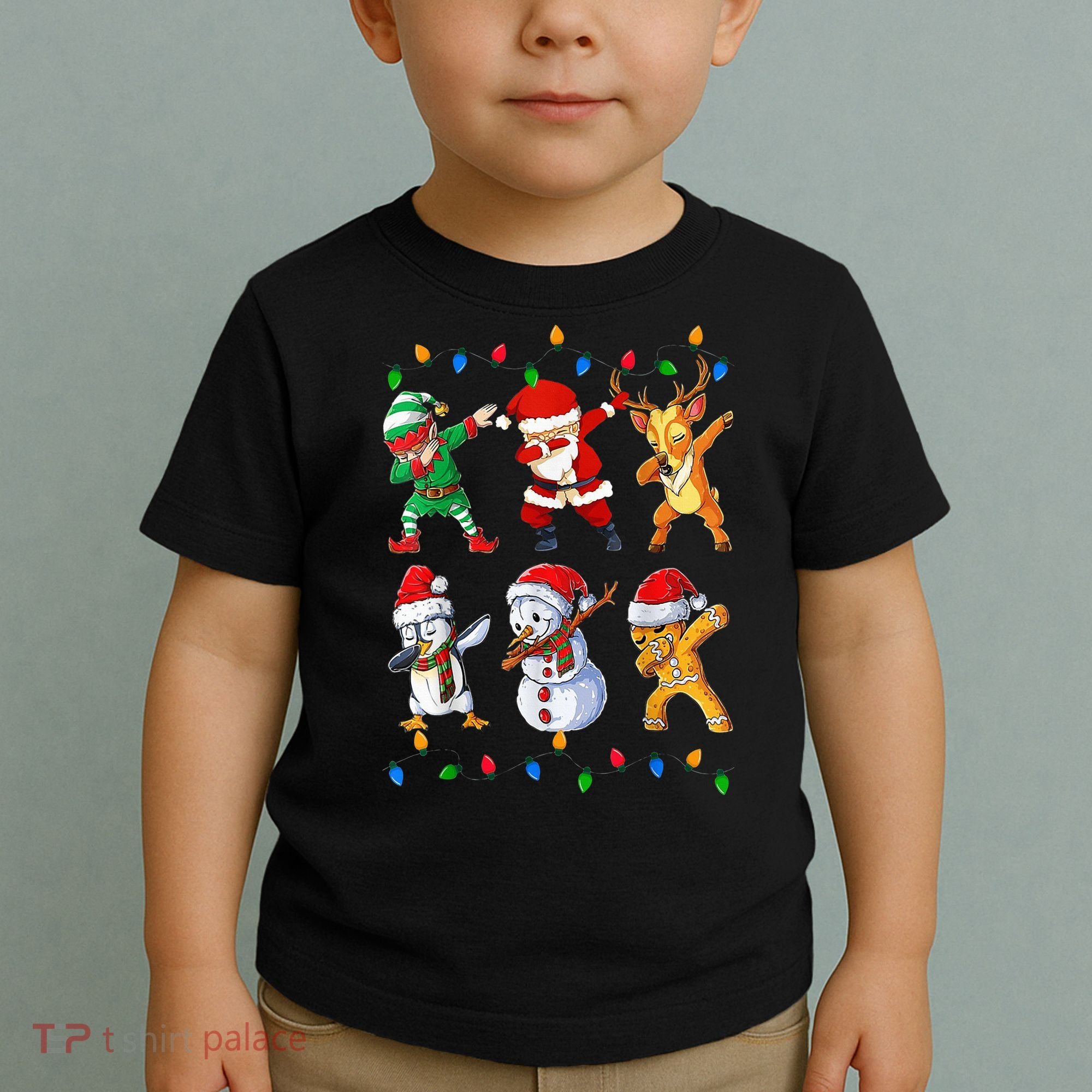 Dabbing Santa Elf Friends Christmas Funny Xmas Dab Toddler T-Shirt