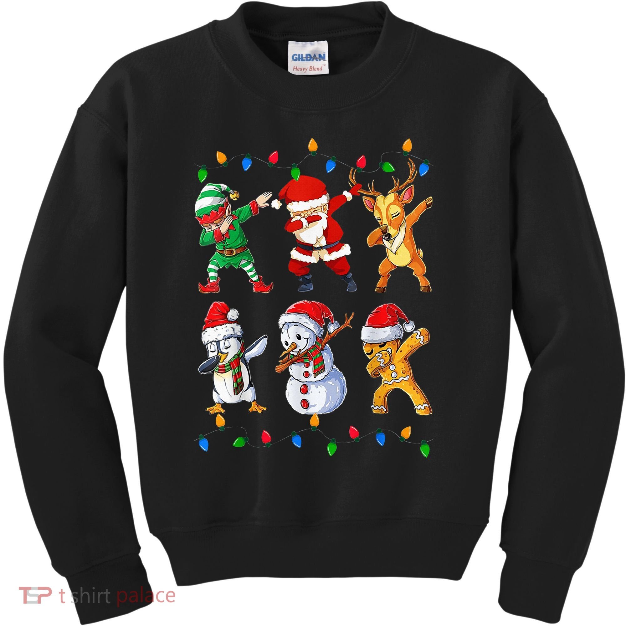 Dabbing Santa Elf Friends Christmas Funny Xmas Dab Kids Sweatshirt