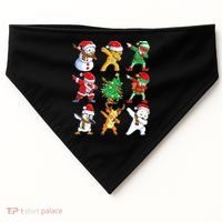 Dabbing Santa Elf Friends Ugly Xmas Sweater Dab Boys USA-Made Doggie Bandana thumb 0