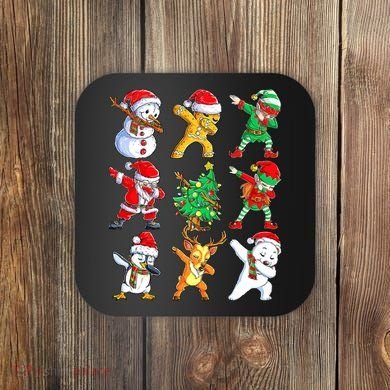 Dabbing Santa Elf Friends Ugly Xmas Sweater Dab Boys Coaster