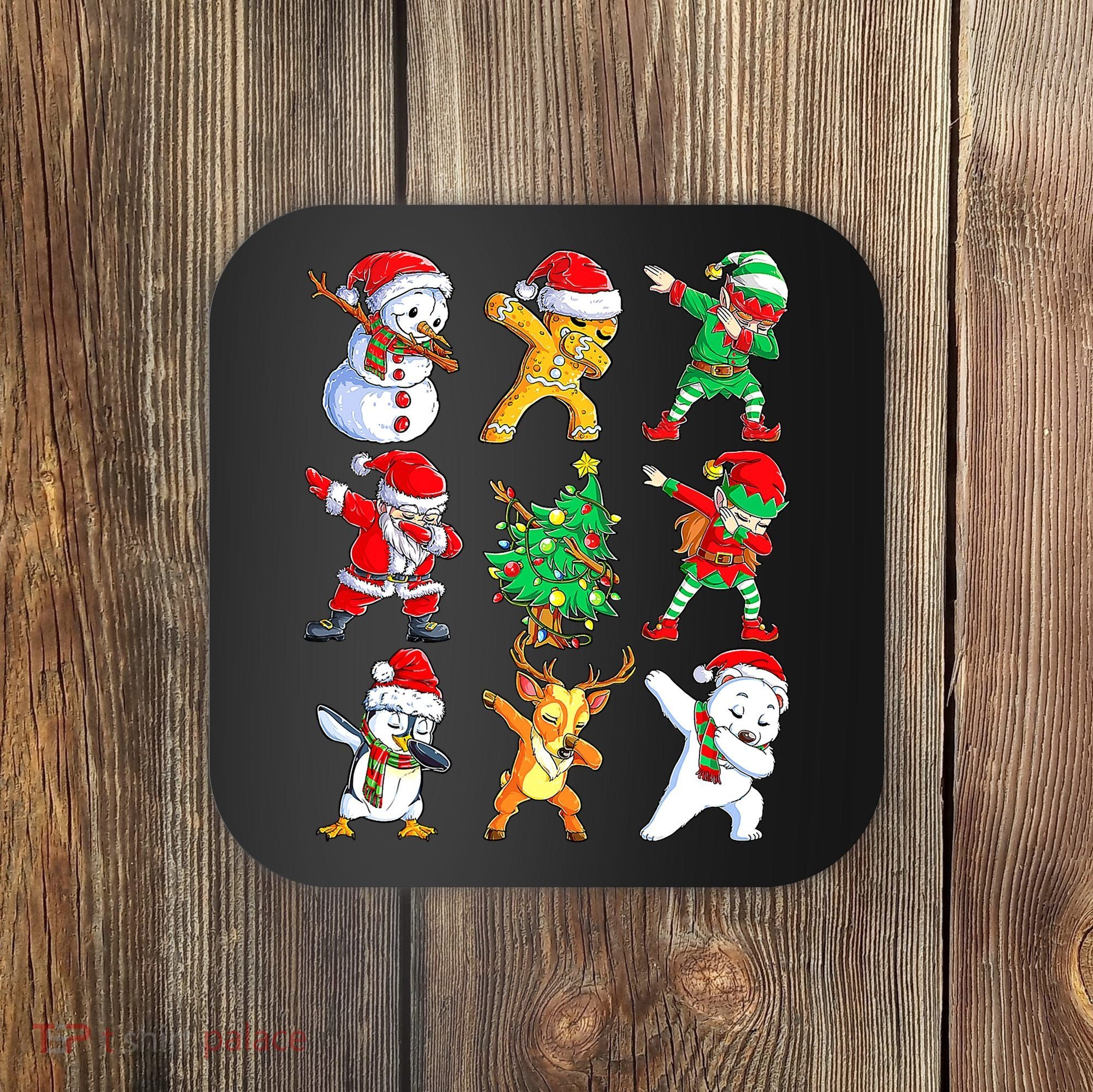 Dabbing Santa Elf Friends Ugly Xmas Sweater Dab Boys Coaster