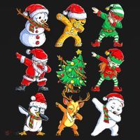 Dabbing Santa Elf Friends Ugly Xmas Sweater Dab Boys Women's Tank Top thumb 5