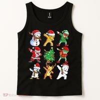 Dabbing Santa Elf Friends Ugly Xmas Sweater Dab Boys Tank Top thumb 2