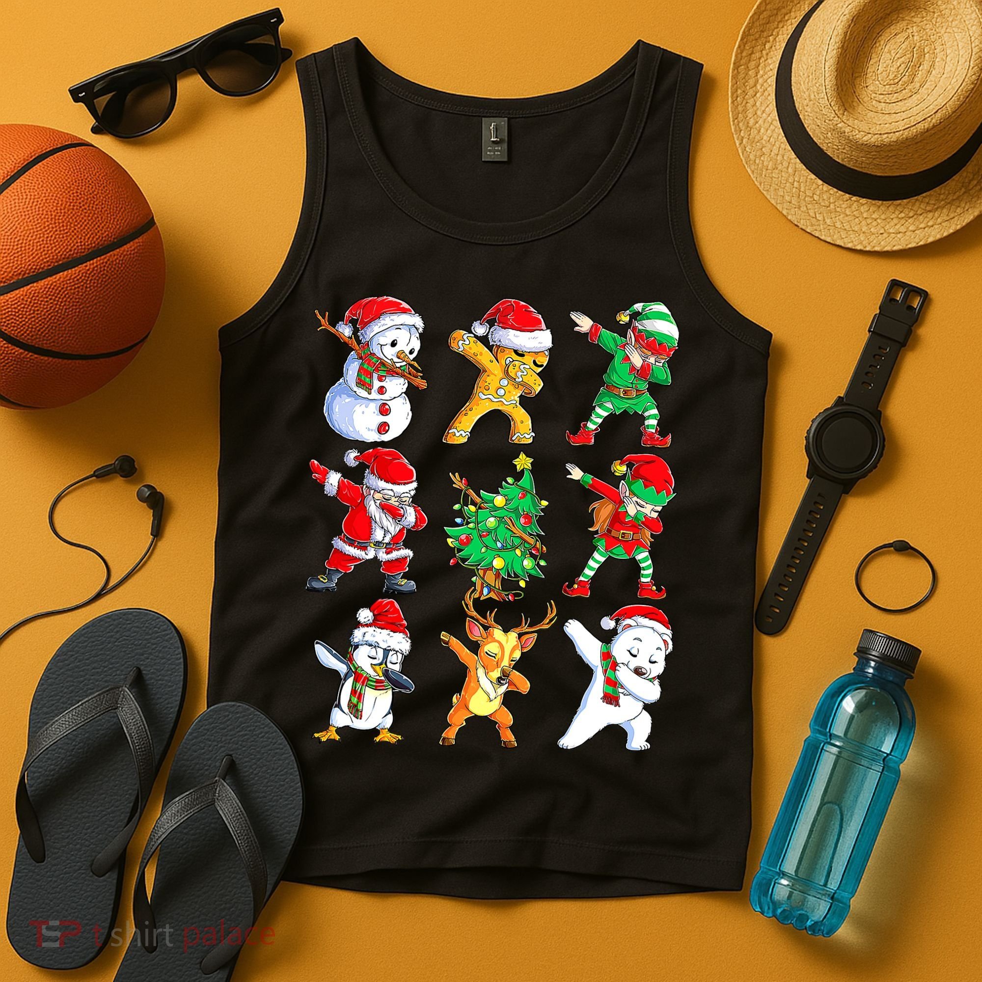 Dabbing Santa Elf Friends Ugly Xmas Sweater Dab Boys Tank Top