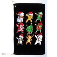 Dabbing Santa Elf Friends Ugly Xmas Sweater Dab Boys Golf Towel thumb 0